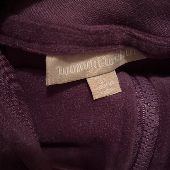 Woman Within 2 Piece Purple Velour Pant Set Size 5X - Picture 11 of 11
